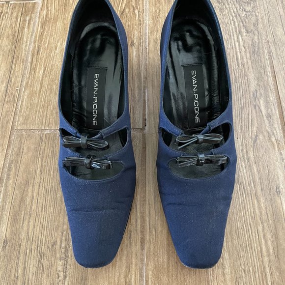 Escarpins EVAN PICONE Noir Daim – Imprimé Animal – Talon Moyen – Pointure 7.5 US